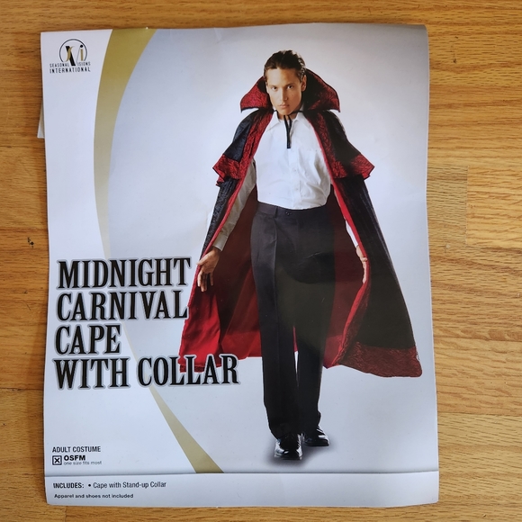 Vampire Cape/Midnight Carnival Cape with Collar, one size, costume - Picture 2 of 7